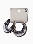 Серьги-кольца акрил «Тренд», чёрные в золоте - Фото 3