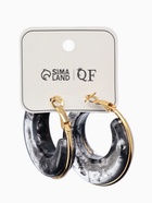 Серьги-кольца акрил «Тренд», чёрные в золоте - Фото 5