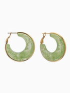 Серьги-кольца акрил "Тренд", цвет нефритовый в золоте 10936435