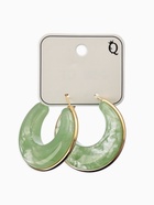 Серьги-кольца акрил "Тренд", цвет нефритовый в золоте 10936435