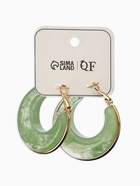 Серьги-кольца акрил "Тренд", цвет нефритовый в золоте 10936435