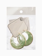 Серьги-кольца акрил "Тренд", цвет нефритовый в золоте 10936435