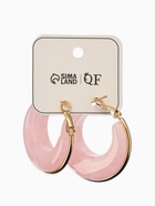 Серьги-кольца акрил «Тренд», розовые в золоте 10936436