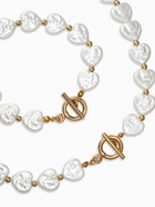 Набор 2 предмета: бусы, браслет «Жемчуг барочный. Сердечки», 40/18 см, белый в золоте - Фото 2