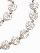 Набор 2 предмета: бусы, браслет «Жемчуг барочный. Сердечки», 40/18 см, белый в серебре 10936573
