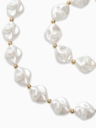 Набор 2 предмета: бусы, браслет «Жемчуг барочный. Ромб», 40/18 см, белый в золоте - Фото 3