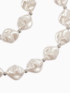Набор 2 предмета: бусы, браслет «Жемчуг барочный. Ромб», 40/18 см, белый в серебре 10936575