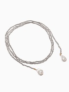 Бусы "Нить стекла" с подвесами жемчуг, L=120см №2, цвет серый АВ - фото 63635669