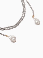 Бусы "Нить стекла" с подвесами жемчуг, L=120см №2, цвет серый АВ - фото 63635670