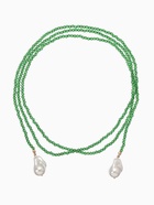 Бусы бисерные с подвесами жемчуг «Нить стекла», L=120 см, №2, зелёные - Фото 1