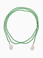Бусы бисерные с подвесами жемчуг «Нить стекла», L=120 см, №2, зелёные - Фото 2