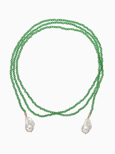 Бусы бисерные с подвесами жемчуг «Нить стекла», L=120 см, №2, зелёные