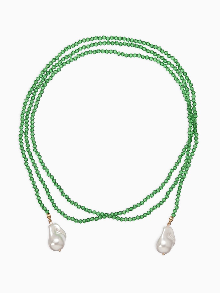Бусы бисерные с подвесами жемчуг «Нить стекла», L=120 см, №2, зелёные - Фото 1