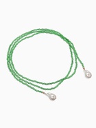 Бусы бисерные с подвесами жемчуг «Нить стекла», L=120 см, №2, зелёные - Фото 4