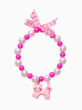 Браслет детский «Выбражулька. Котик, бант», бело-розовый 10937176