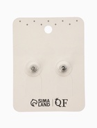 Серьги со стразами "Роскошь", прямоугольник, цвет тёмно.сине-белый в серебре - фото 809382136