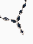 Набор 2 предмета: серьги, колье «Вечерний шик. Лепестки», белый, синий в серебре 10937457