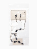 Набор 2 предмета: серьги, колье «Вечерний шик. Лепестки», белый, синий в серебре 10937457