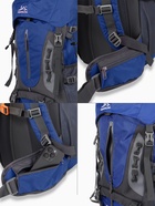 Рюкзак туристический, 65+5 литров, отдел на шнурке, 5 наружных карманов, 2 внутренних кармана, синий - Фото 2