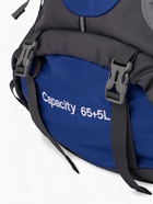 Рюкзак тур 65+5л, 30*20*53, отдел на шнурке, 5нар+2вн кармана, цвет синий - фото 23860332