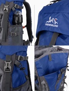 Рюкзак туристический, 65+5 литров, отдел на шнурке, 5 наружных карманов, 2 внутренних кармана, синий - Фото 3