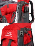 Рюкзак туристический, 65+5 литров, отдел на шнурке, 5 наружных карманов, 2 внутренних кармана, красный - Фото 3