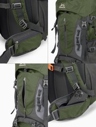 Рюкзак туристический, 65+5 литров, отдел на шнурке, 5 наружных карманов, 2 внутренних кармана, зелёный - Фото 2
