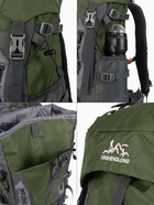 Рюкзак туристический, 65+5 литров, отдел на шнурке, 5 наружных карманов, 2 внутренних кармана, зелёный - Фото 3