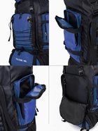 Рюкзак туристический, 90 литров, 6 наружных карманов, шнуровка, синий 10941191