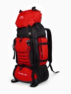 Рюкзак туристический, 90 литров, 6 наружных карманов, шнуровка, красный - Фото 1