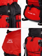 Рюкзак туристический, 90 литров, 6 наружных карманов, шнуровка, красный 10941192