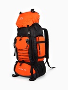 Рюкзак туристический, 90 литров, 6 наружных карманов, шнуровка, оранжевый - Фото 1
