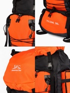 Рюкзак туристический, 90 литров, 6 наружных карманов, шнуровка, оранжевый - Фото 3