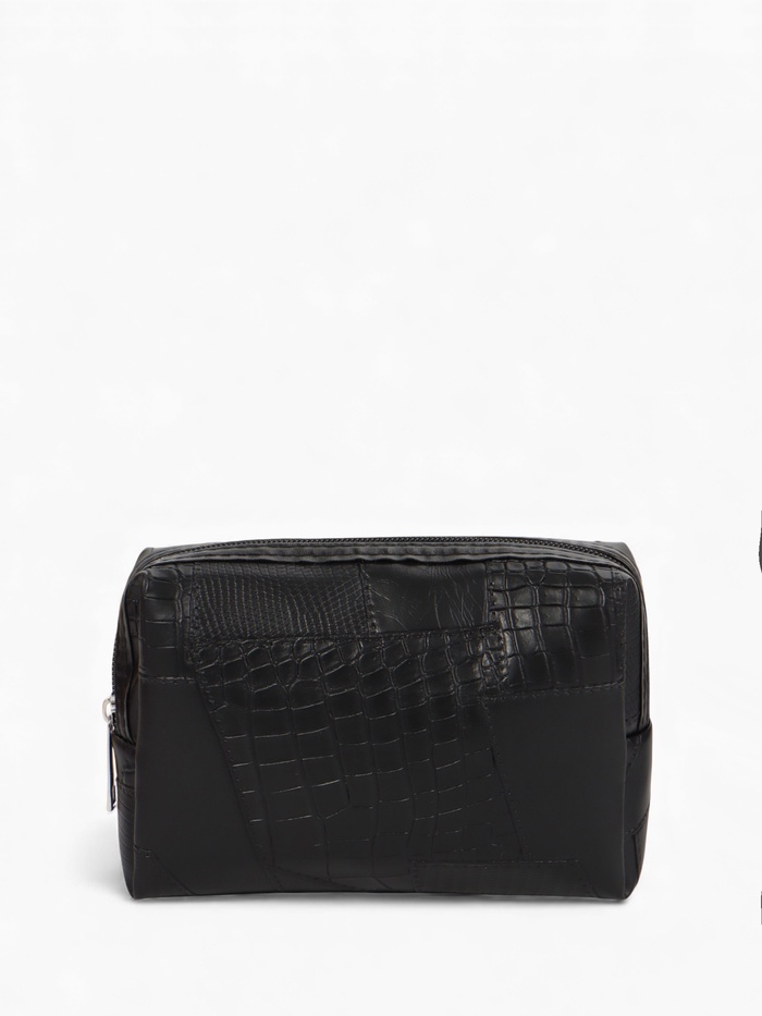 Косметичка ONE COLOR, на молнии, искусственная кожа, чёрная - Фото 1