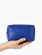 Косметичка ONE COLOR, на молнии, искусственная кожа, синяя - Фото 3