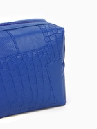 Косметичка ONE COLOR, на молнии, искусственная кожа, синяя - Фото 5