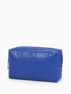 Косметичка ONE COLOR, на молнии, искусственная кожа, синяя - Фото 7