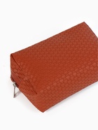 Косметичка универсальная, искусственная кожа, на молнии, коричневая - Фото 8