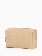 Косметичка универсальная, искусственная кожа, на молнии, бежевая - Фото 9