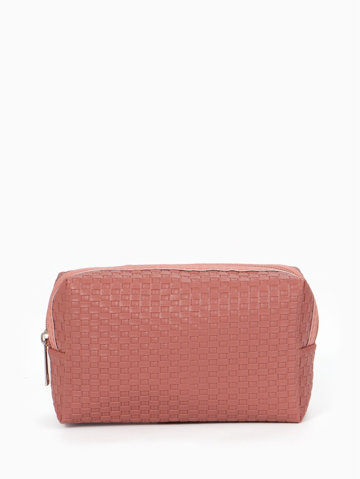 Косметичка универсальная, искусственная кожа, на молнии, тёмно-розовая - Фото 1