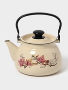 УЦЕНКА Чайник эмалированный «Магнолия», 3 л, металлическая ручка, слоновый - Фото 4