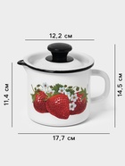 УЦЕНКА Кружка эмалированная,1 л, с носиком, белая - Фото 2