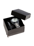 УЦЕНКА Мужской подарочный набор «Этелберт» 2 в 1: наручные кварцевые часы, браслет, d=4 см - Фото 3