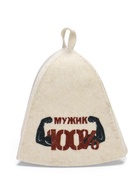 Шапка для бани и сауны «100% мужик. Мышцы», полиэфир, шерсть 10952617