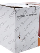 УЦЕНКА Набор настольный канцелярский 4 в 1 с часами, красное дерево - Фото 5