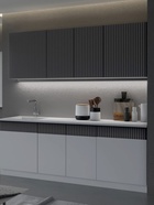 УЦЕНКА Кухонный гарнитур Престиж 2000, Белый глянец/Графит софт, МДФ - Фото 1