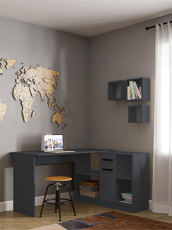 УЦЕНКА Стол письменный «СПЛ-1», 1350×1238×750 мм, цвет графит - Фото 1