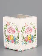 Коробка подарочная пасхальная с окном «Пасхальный венок» 9.5×9.5×12.5 см 10967578