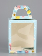 Коробка подарочная пасхальная с окном «Небесная голубая» 15×15×18 см 10967589