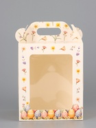 Коробка подарочная пасхальная с окном, с фронтальной загрузкой «Кролик в корзинке» 15×15×18 см 10967593